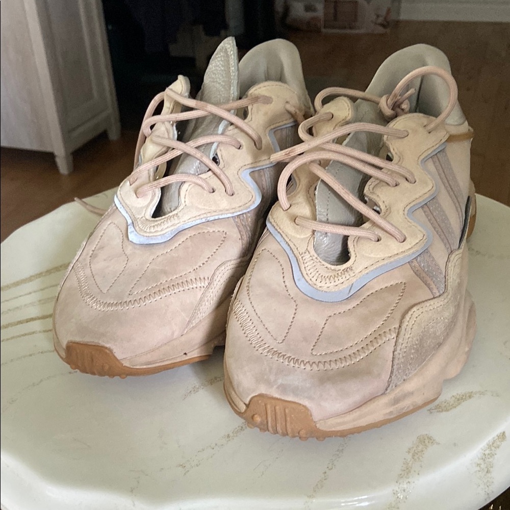 adidas Tan Chunky Sneakers with Suede and Mesh